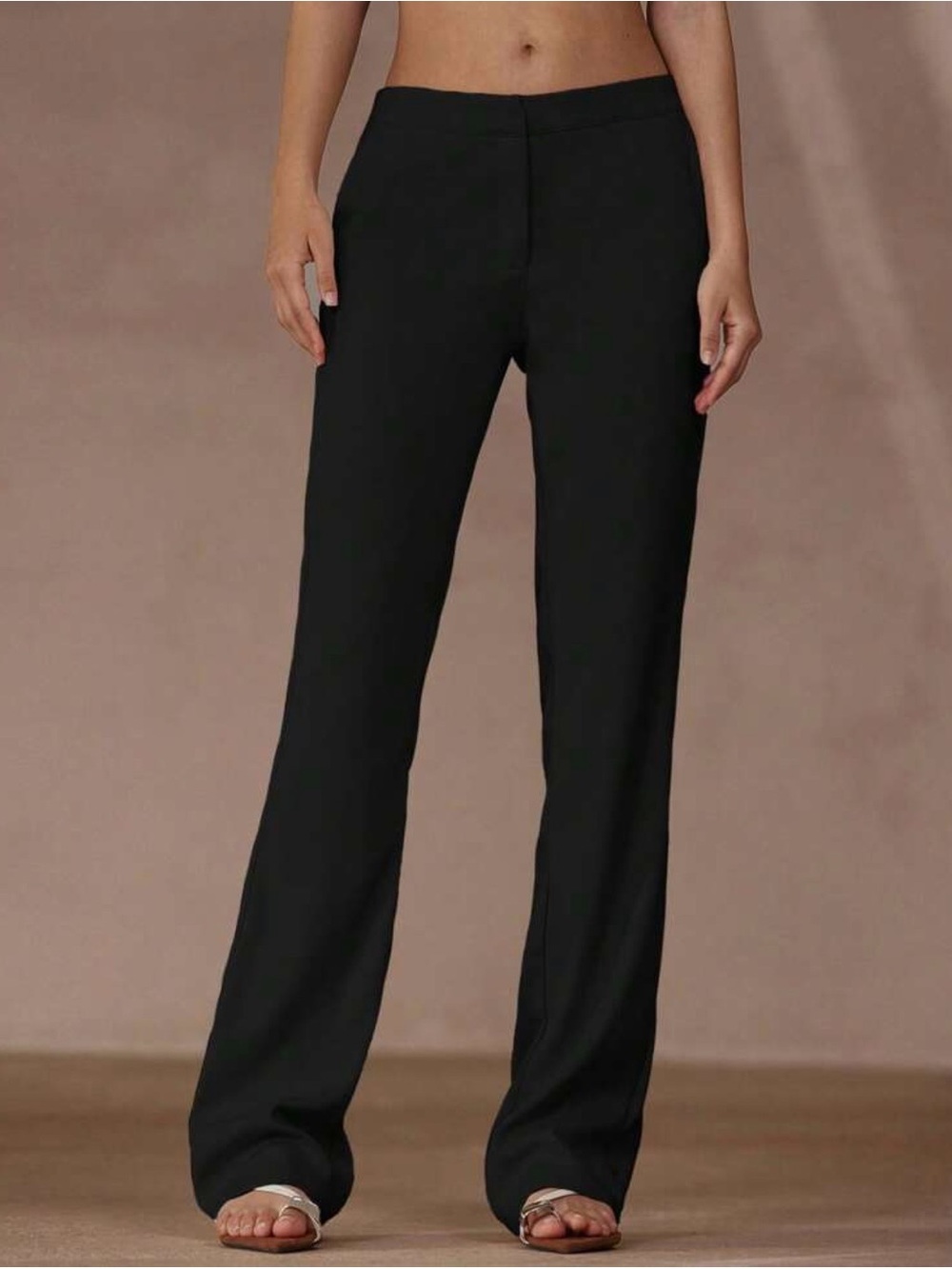 Women's Black Flared High Waist Pants - Classic Everyday Trousers